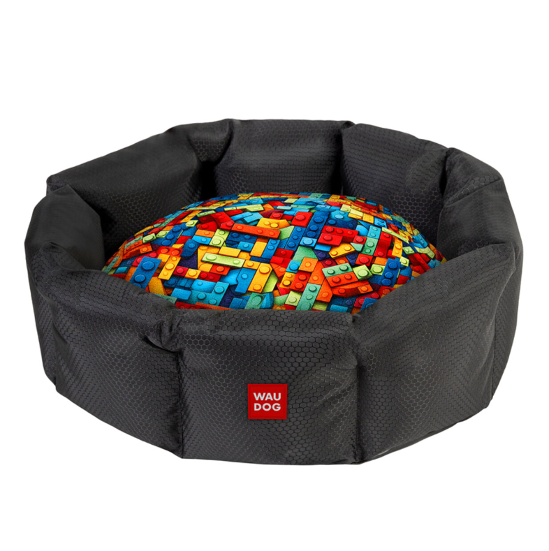 Леженка для собак кошек Waudog Relax Блоки L 49x59x20 см Black (315-4056) - фото 1