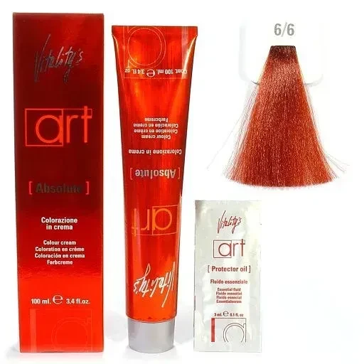 Крем-краска для волос с масляным коктейлем Vitality’s Art Absolute Hair Color Cream 6/6 Красный темный блондин 100 мл