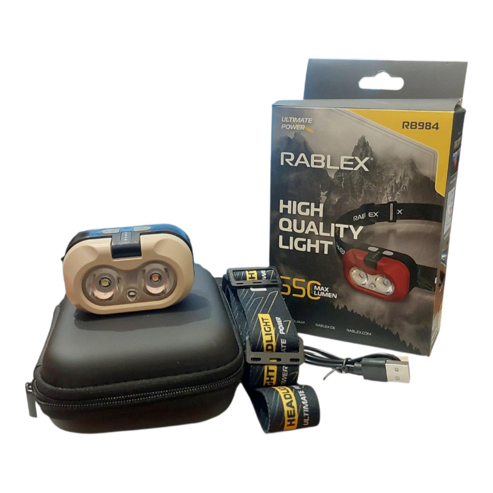 Ліхтар налобний Rablex RB984 Sensor 2 XPG LED COB Type-C акумуляторний 5W Чорно-бежевий/Різнокольоровий (31570348)