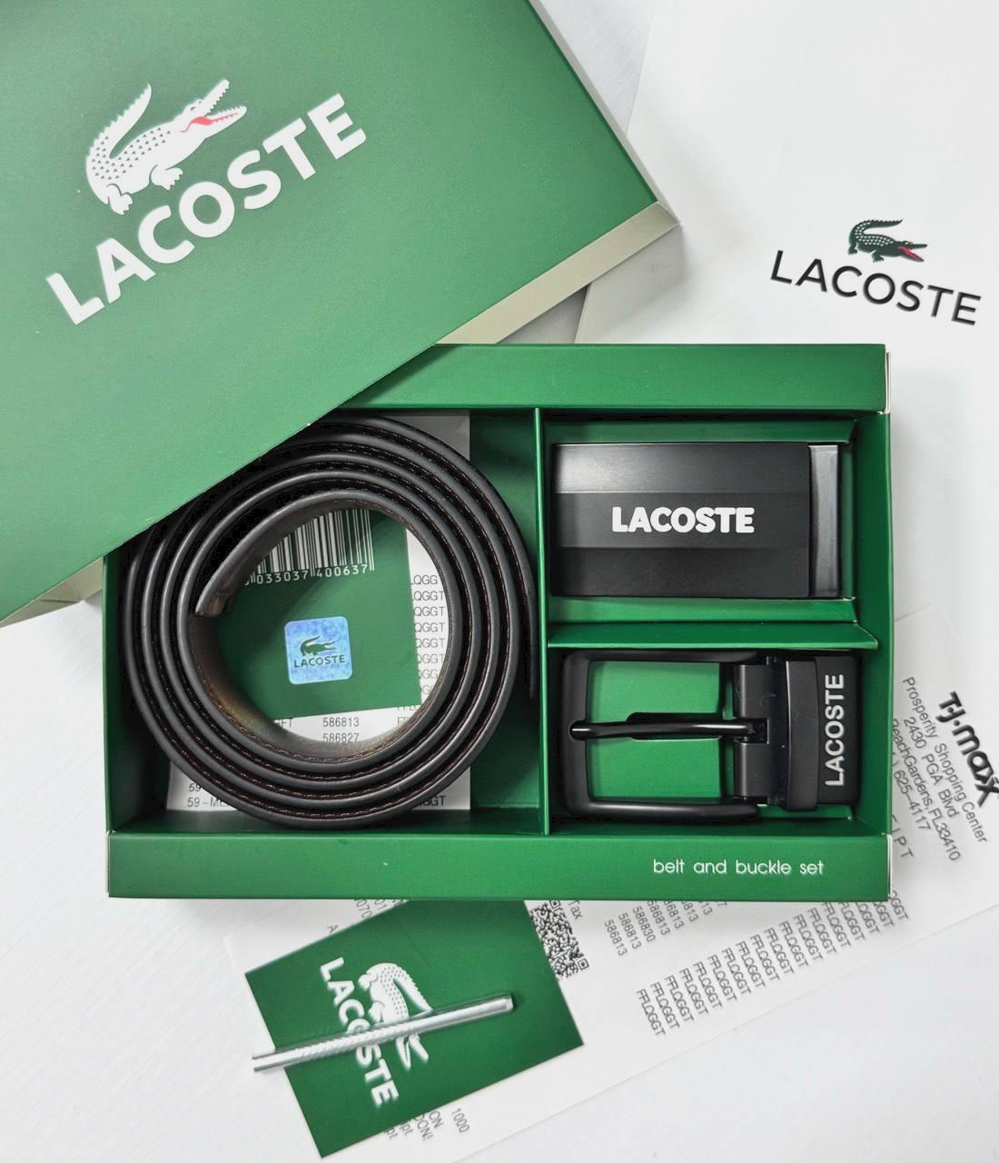 Набір чоловічий Lacoste ремінь з двома пряжками (989-1 PTR)