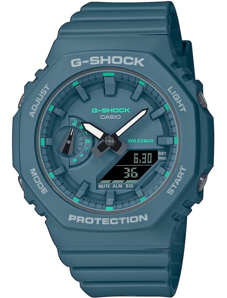 Наручний годинник жіночий Casio G-Shock GMA-S2100GA-3A ударостійкий з водозахистом 200 м та синім циферблатом