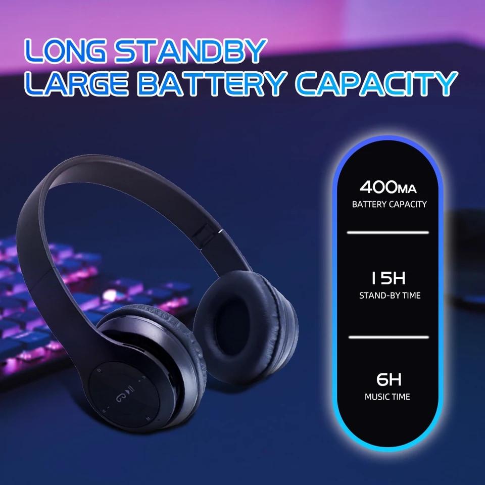 Наушники беспроводные P47 Bluetooth MP3 плеер Black - фото 6 Наушники беспроводные P47 Bluetooth MP3 плеер Black - фото 6