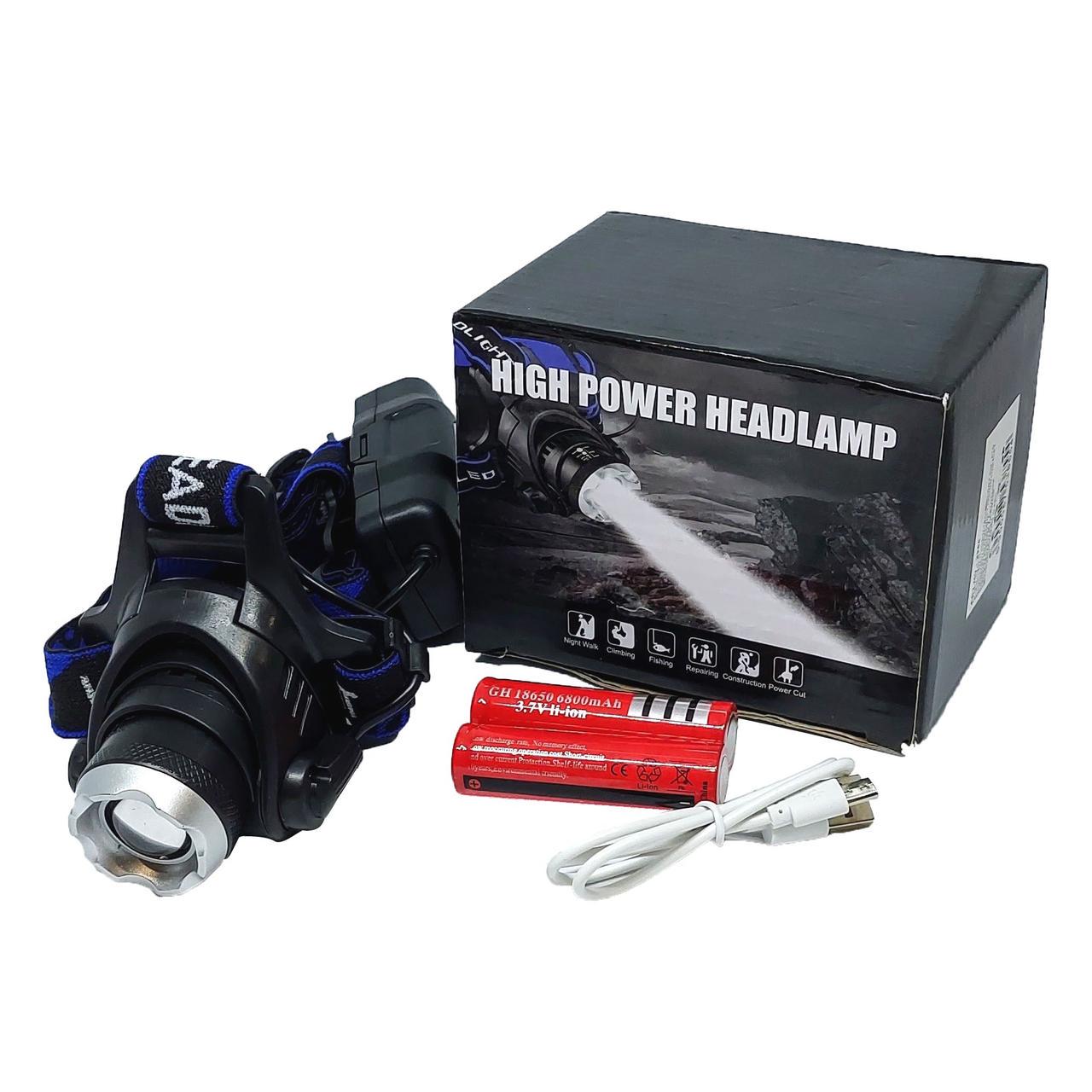 Ліхтар налобний LED High Power Headlamp 3855 стробоскоп (203384) - фото 1