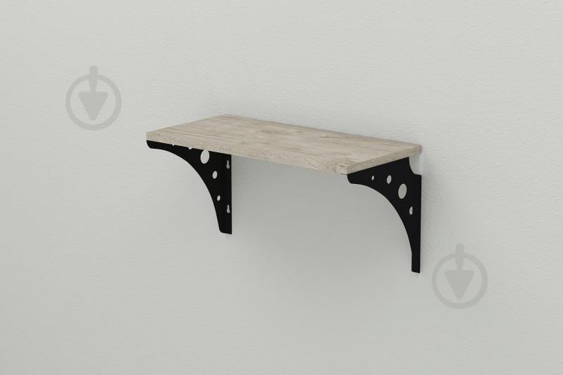 Полка настенная Ferrum-decor Ханди 2 240x500x240 металл Черный ДСП Шервуд 16 мм (XND0002)