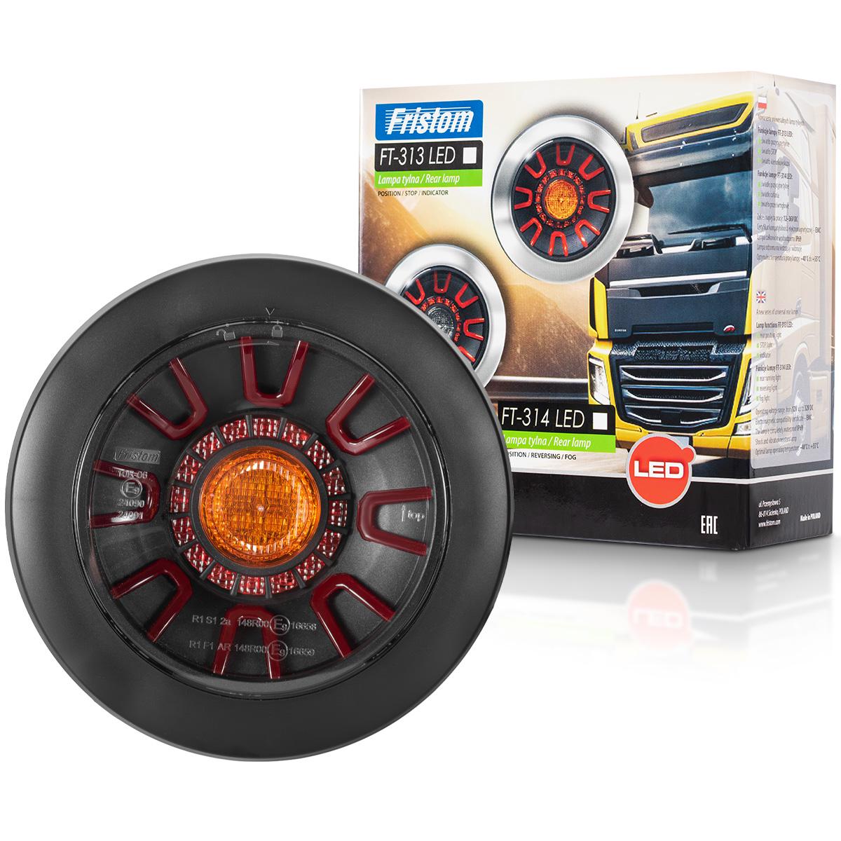 Фонарь задний 3-функциональный FRISTOM FT-313 LED с проволокой 1 м Black (12464)