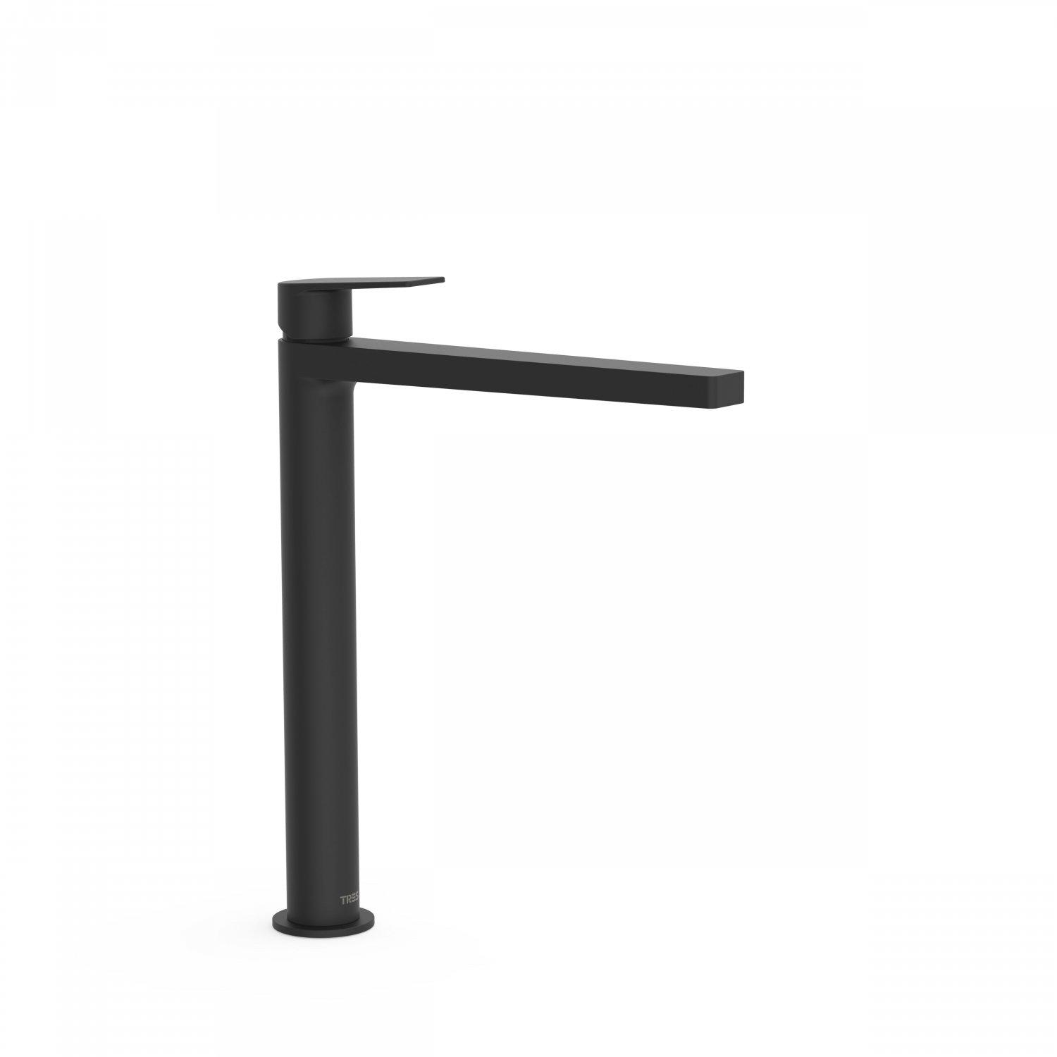 Смеситель для умывальника Tres Project 21180301NM высокий однорычажный Черный (113271)