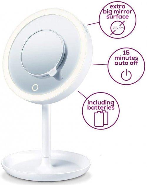 Настільне косметичне дзеркало з підсвічуванням Beurer BS 45 - фото 4 Настільне косметичне дзеркало з підсвічуванням Beurer BS 45 - фото 4