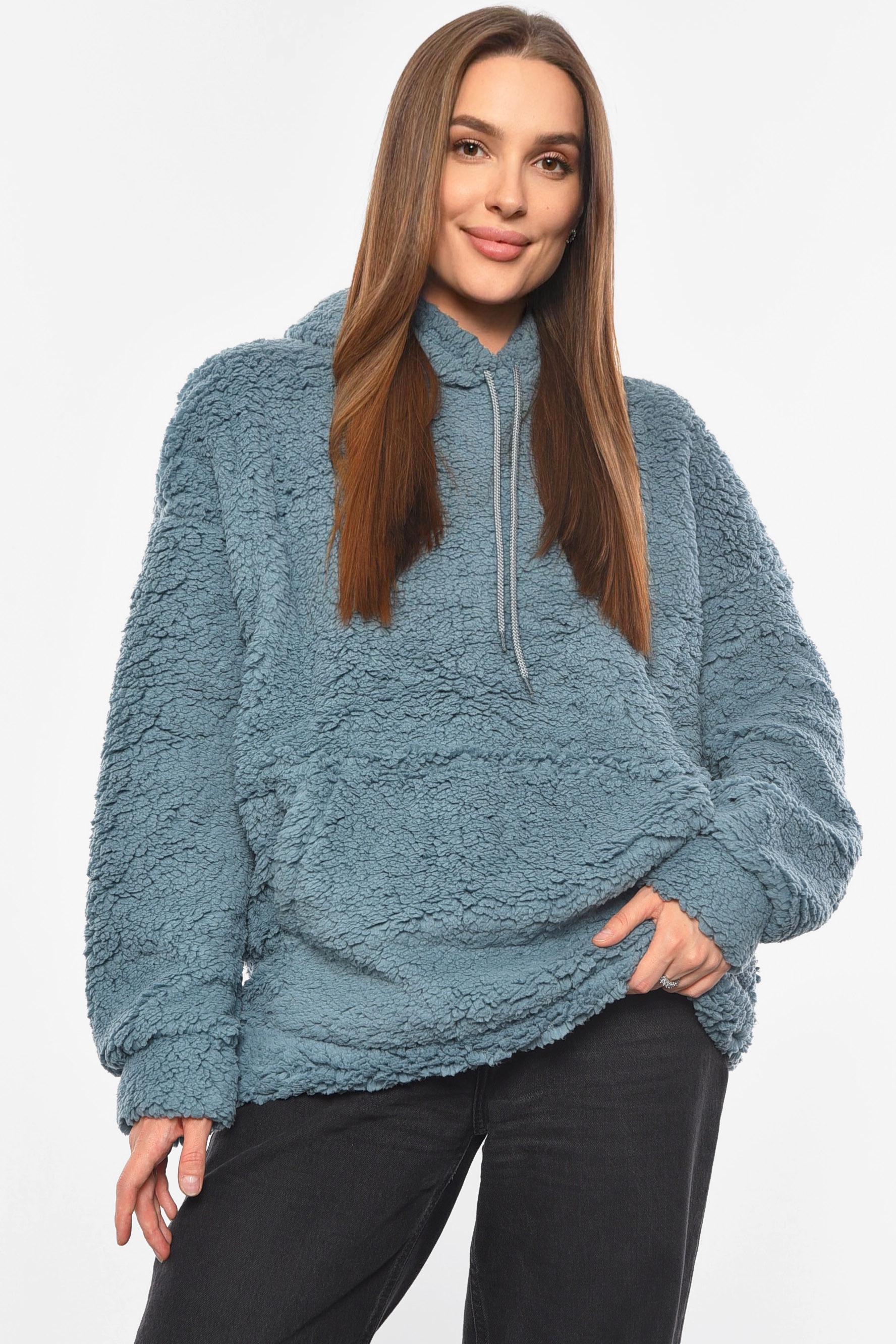 Худі жіноче тедді S-XL Блакитний (190269) - фото 2 Худі жіноче тедді S-XL Блакитний (190269) - фото 2