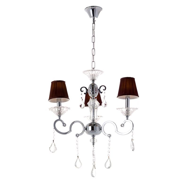 Люстра подвесная Light House ES-15912/3/chrom на три лампы с абажурами Хром