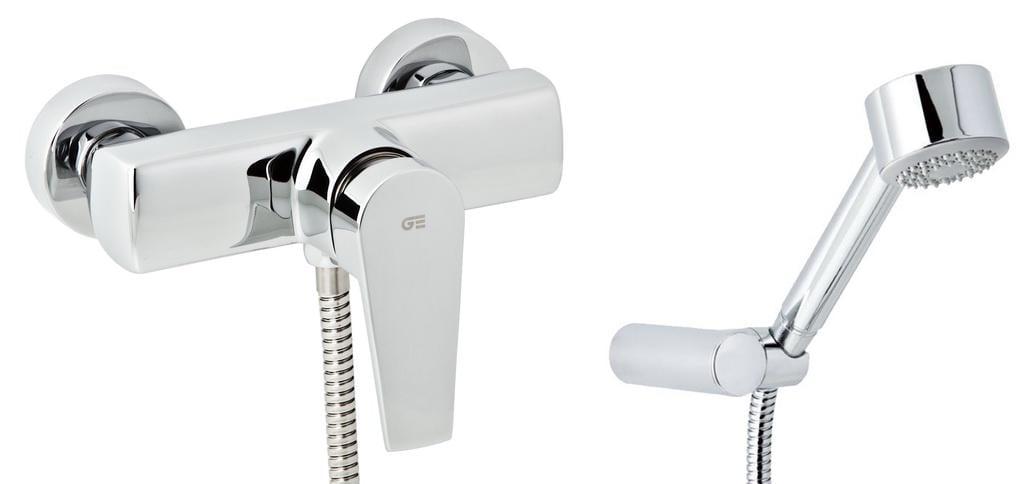 Змішувач для душу GENEBRE Klip 64110 16 45 66 з душовим гарнітуром (19745)