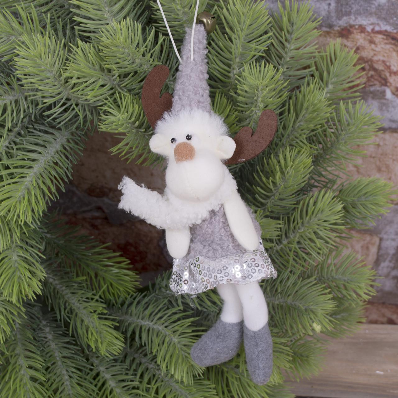 Подвеска мягкая Олень 22 см Серый (4871)