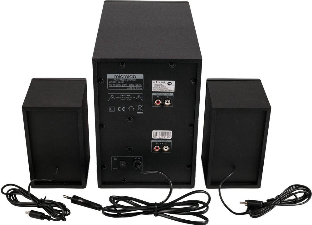 Акустична система комп'ютерна Microlab M-223 2.1 17W Black (M-223) - фото 3 Акустична система комп'ютерна Microlab M-223 2.1 17W Black (M-223) - фото 3