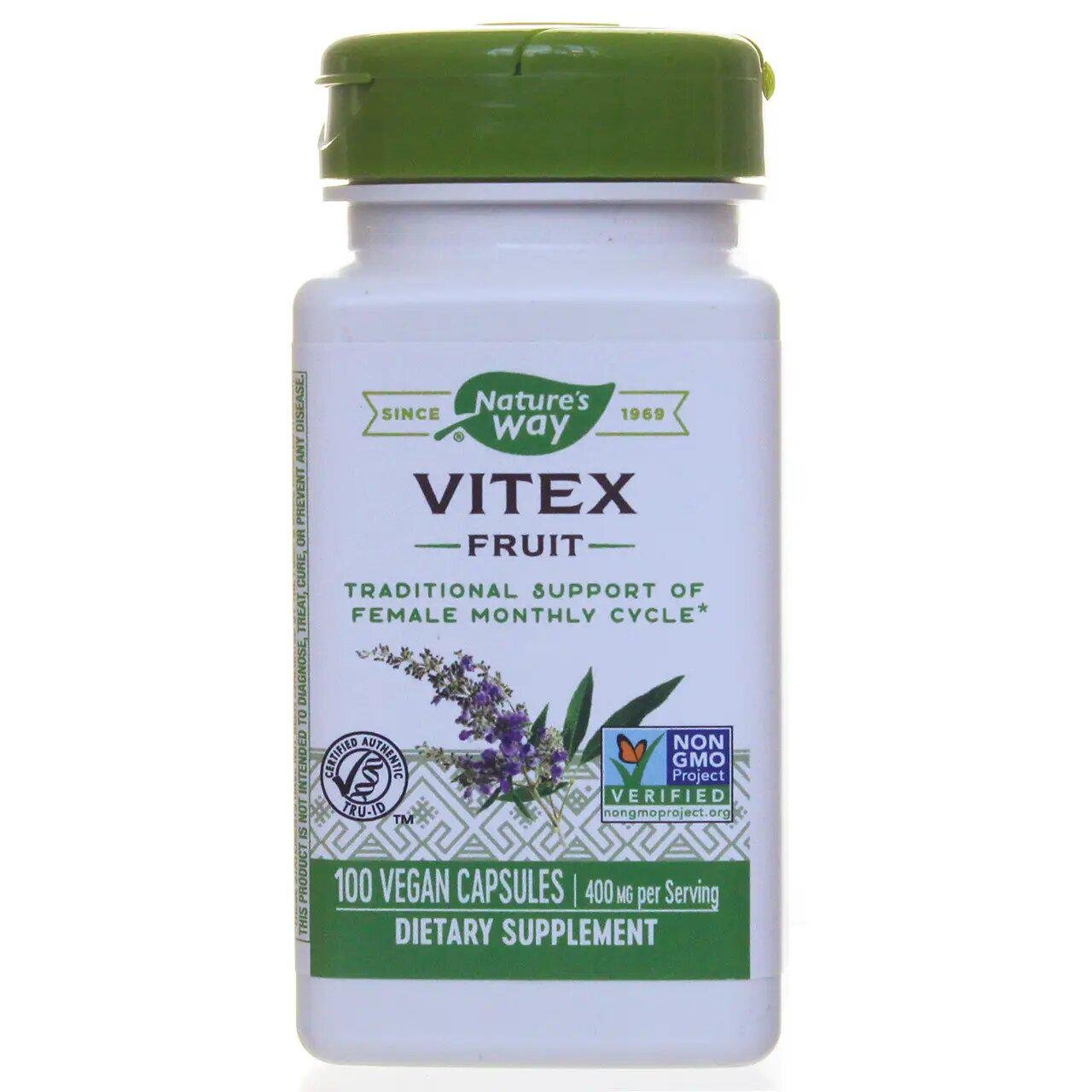 Фитодобавка при ПМС Nature's Way Vitex 400 мг 100 капсул (NWY-11750) Фитодобавка при ПМС Nature's Way Vitex 400 мг 100 капсул (NWY-11750)