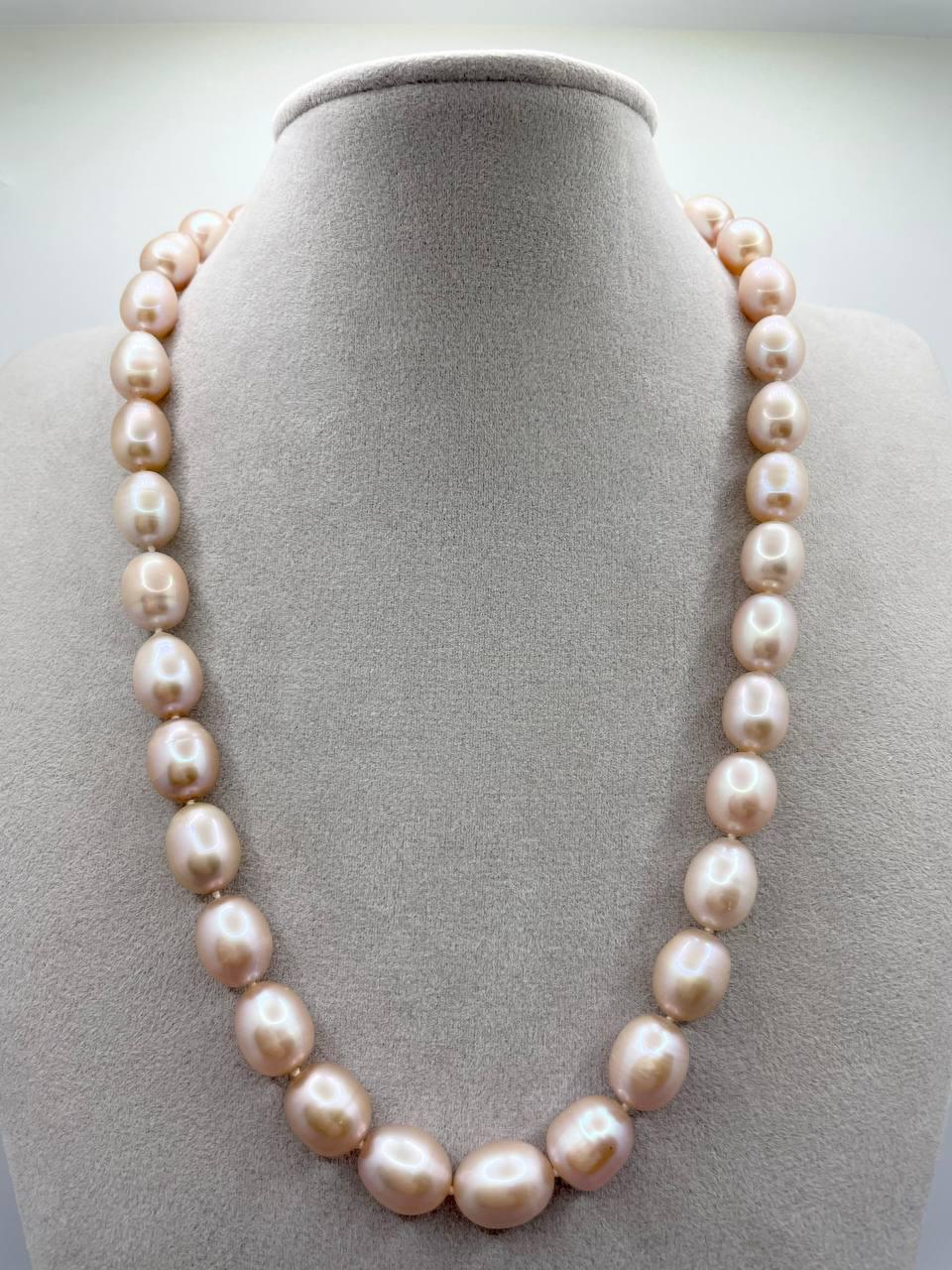 Бусы жемчуга лаванда 45 см 9-11 мм Розовый (9343)