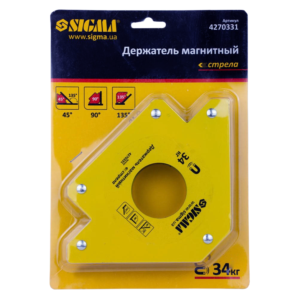 Магнитный держатель стрела 34 кг 110х110 мм (52243)