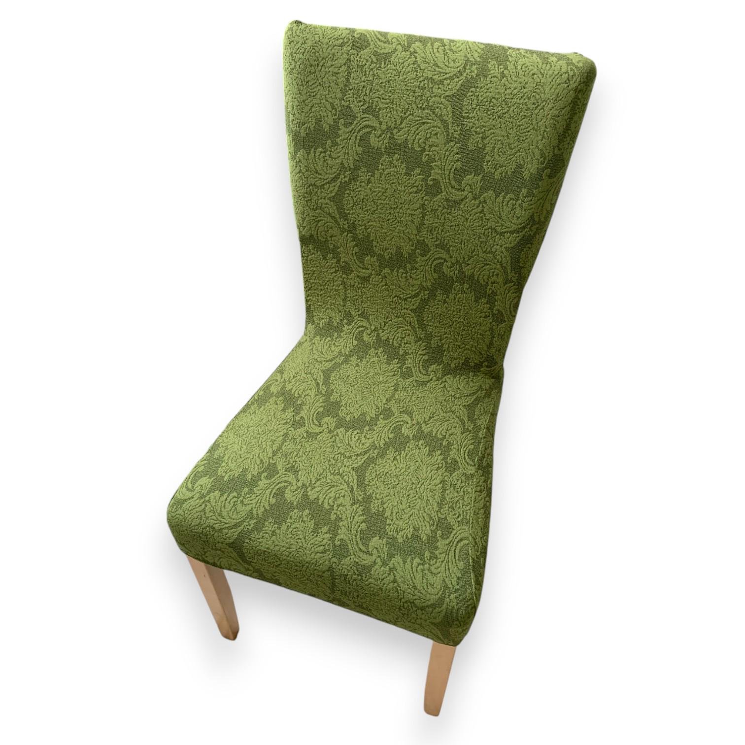 Чехол на Стул со спинкой натяжной жаккард универсальный Зеленый (2151544732) - фото 1 Чехол на Стул со спинкой натяжной жаккард универсальный Зеленый (2151544732) - фото 1