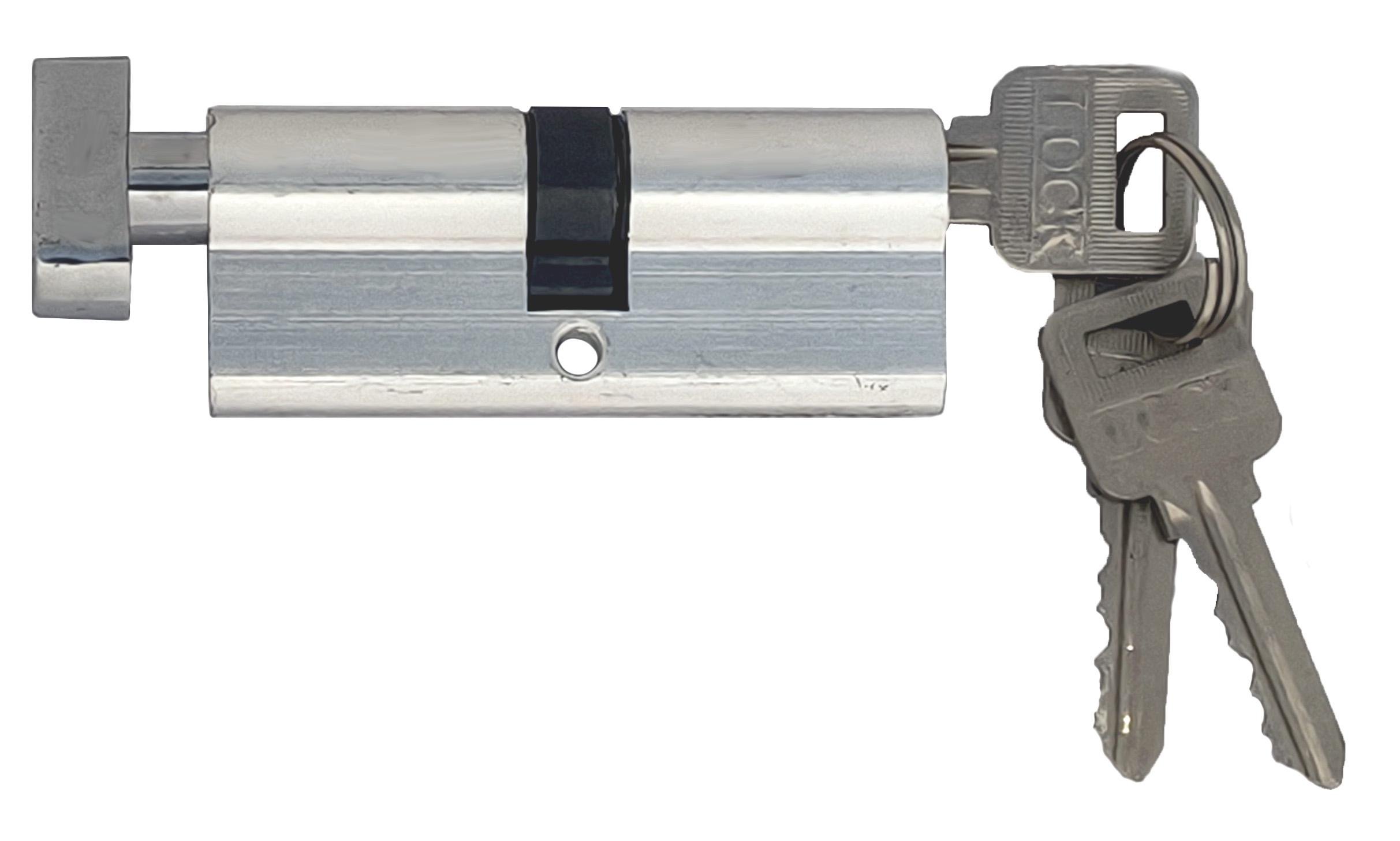 Цилиндровый механизм тонкий USK AL-68 34x34 ключ/поворотник Хром (32157095)