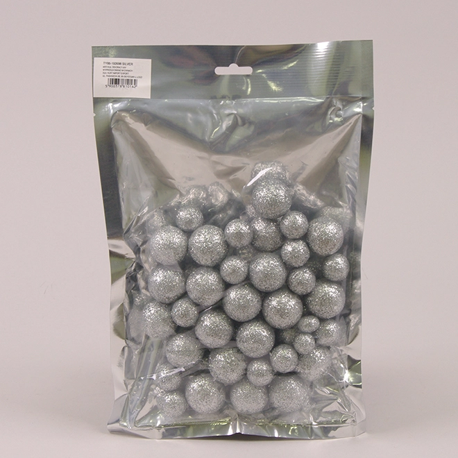 Шарики из пенопласта TY88-192698 SILVER 15-20-30 мм Серебряный (44459)