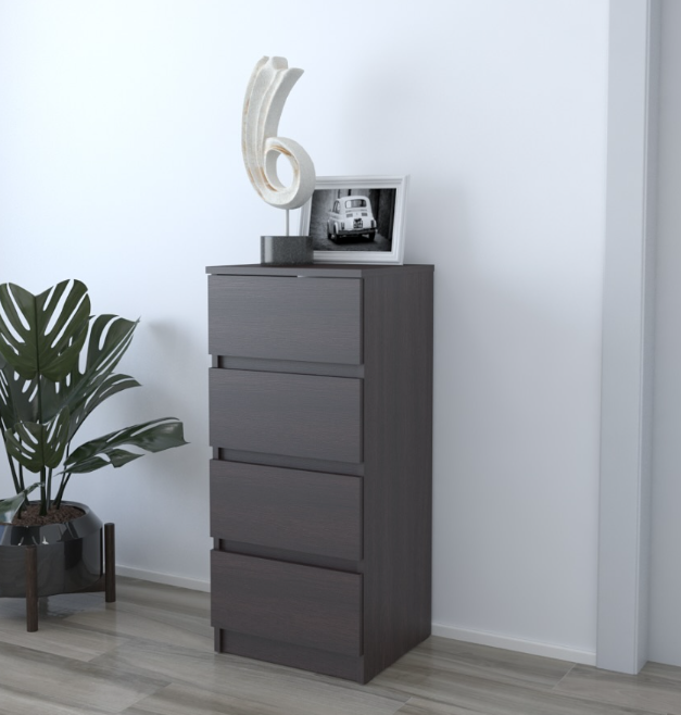 Комод на 4 шухляди без ручок Lusi 400х370х900 мм Венге Магія