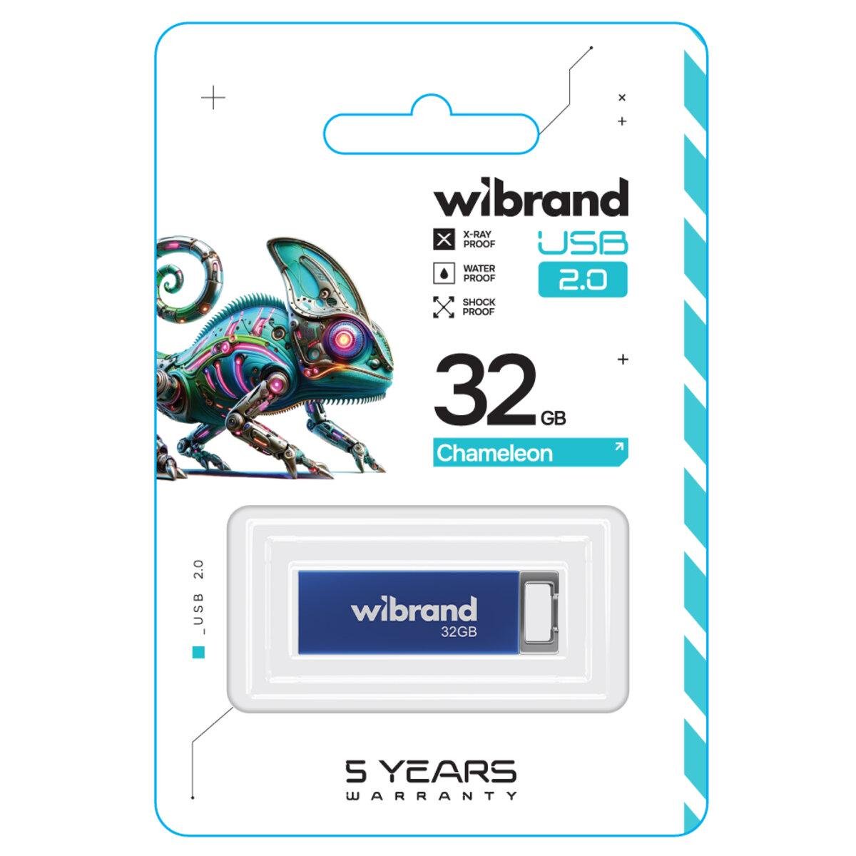 Флеш-память USB Wibrand Chameleon WI2.0/CH32U6U 32 Гб Blue - фото 2