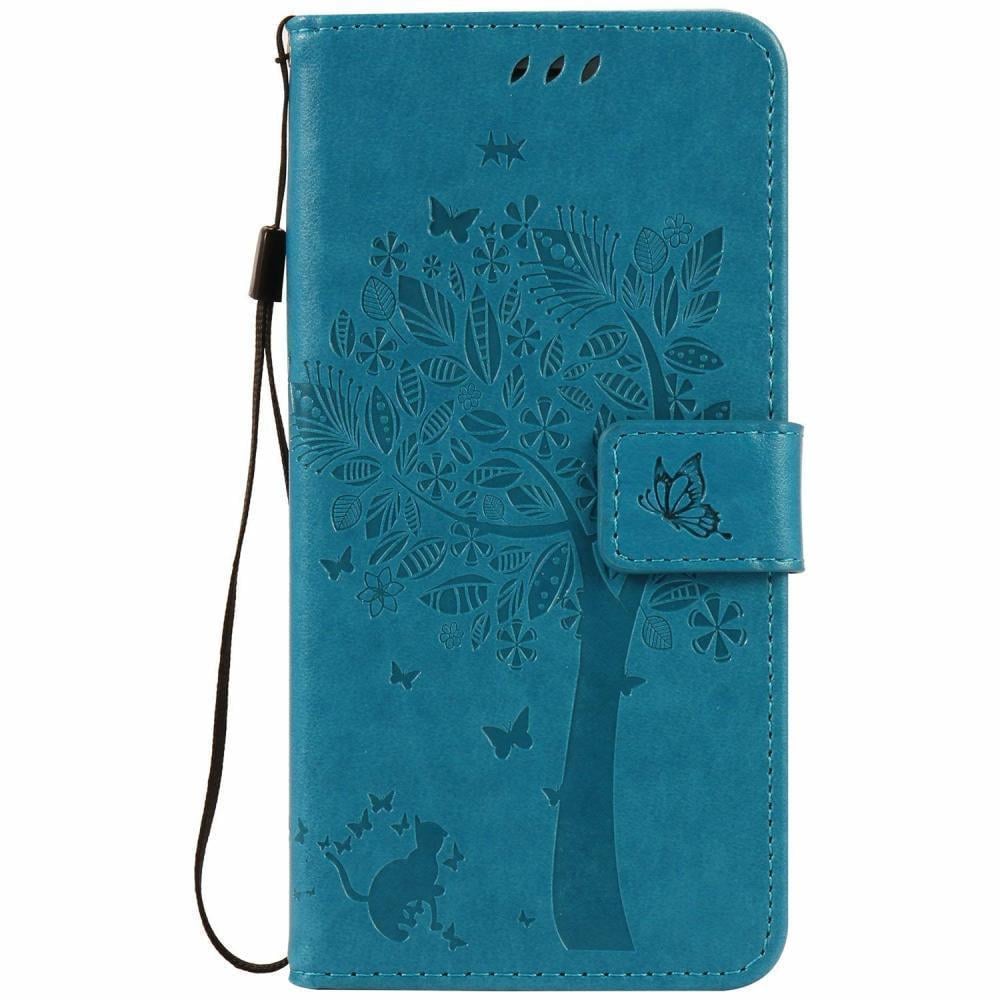 Чохол для Xiaomi Redmi Note 9T (малюнок кіт і дерево) Light Blue (20200-0B)