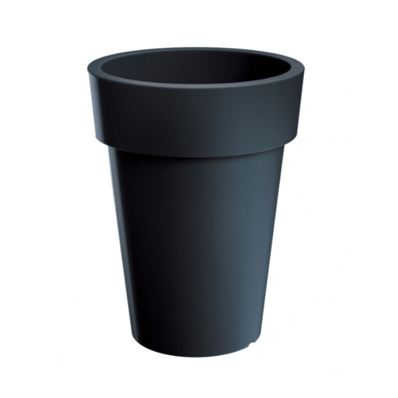 Горшок для цветов Prosperplast Lofly круглый высокий 25 см Антрацитовый