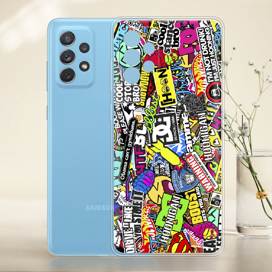 Чохол BoxFace Samsung A725 Galaxy A72 Multicolored Inscriptions Прозорий силікон (42070-up880-42070) - фото 2