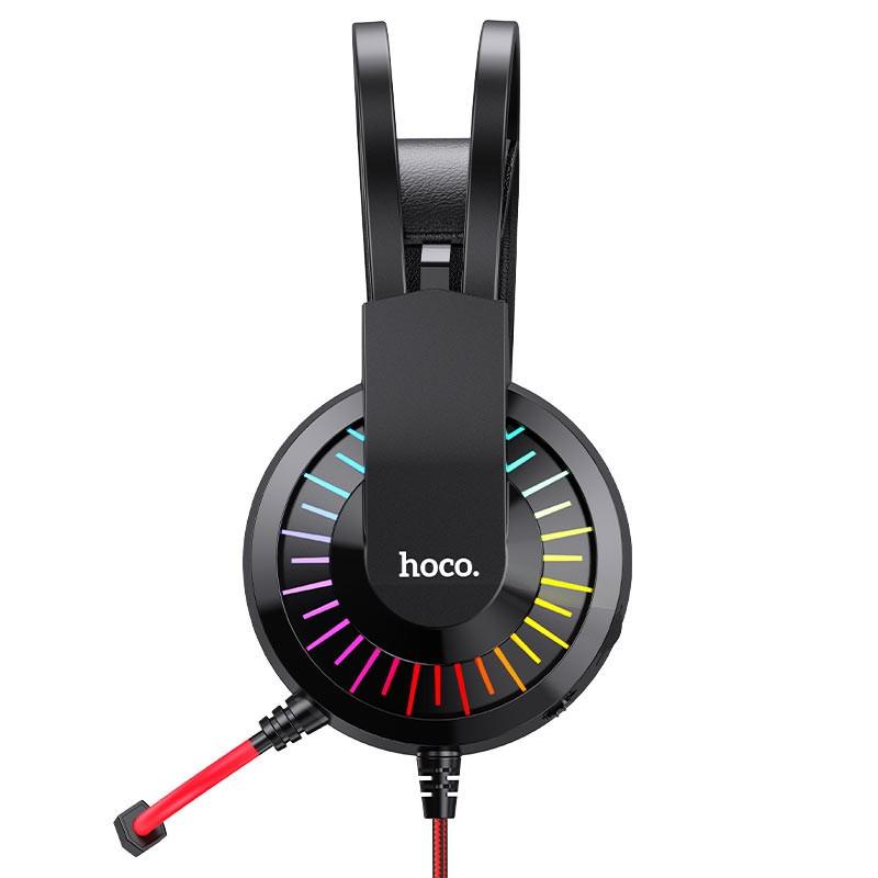 Наушники игровые с микрофоном Hoco W104 Drift Gaming RGB подсветка Красный - фото 3