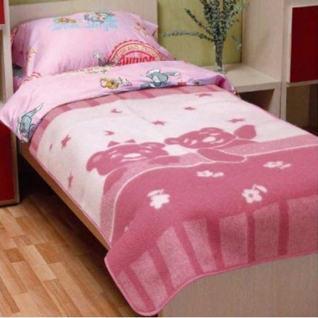 Детское одеяло шерстяное жаккардовое Vladi 100х140 Умка Розовый (2000023451)