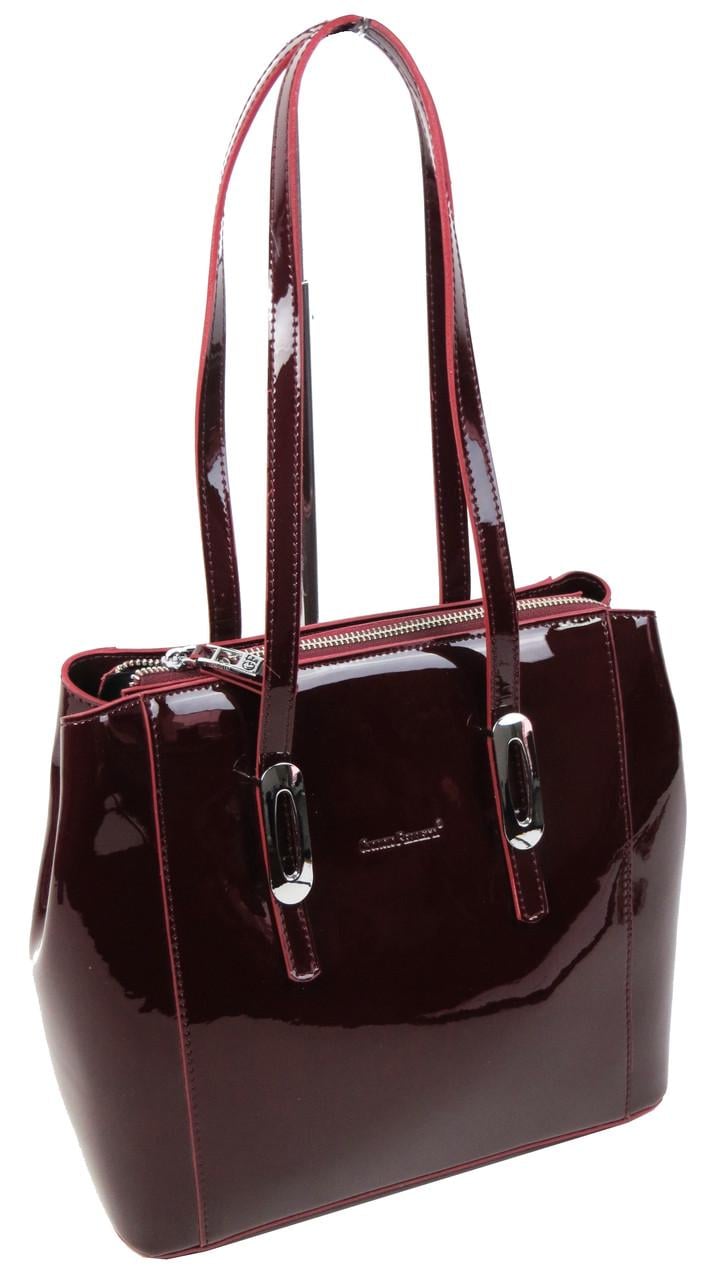 Сумка женская кожаная лаковая Giorgio Ferretti 35081BMD13 Бордовый