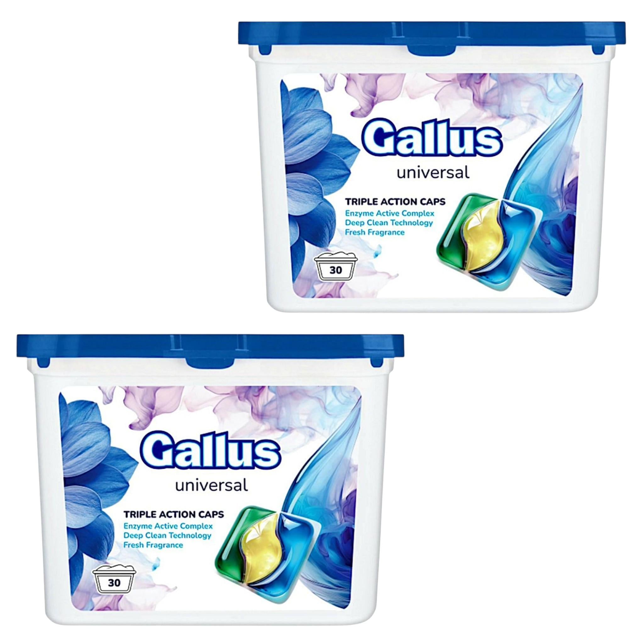 Набор капсулы для машинной стирки Gallus Universal 3в1 30 стирок 30 шт. 2 уп (301701-2)
