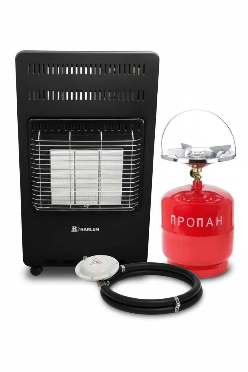 Обогреватель газовый керамический Harlem с комплектом подключения и баллоном 12 л 4,2 кВт (30636427)