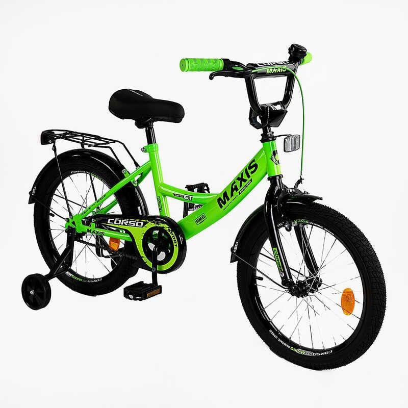 Велосипед дитячий Corso Maxis 18" ручне гальмо зібране на 75% 18" Green (162141)