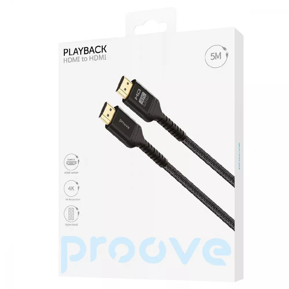 Кабель Proove PlayBack 4K HDMI to 4K HDMI 5 м Black (51260) - фото 2