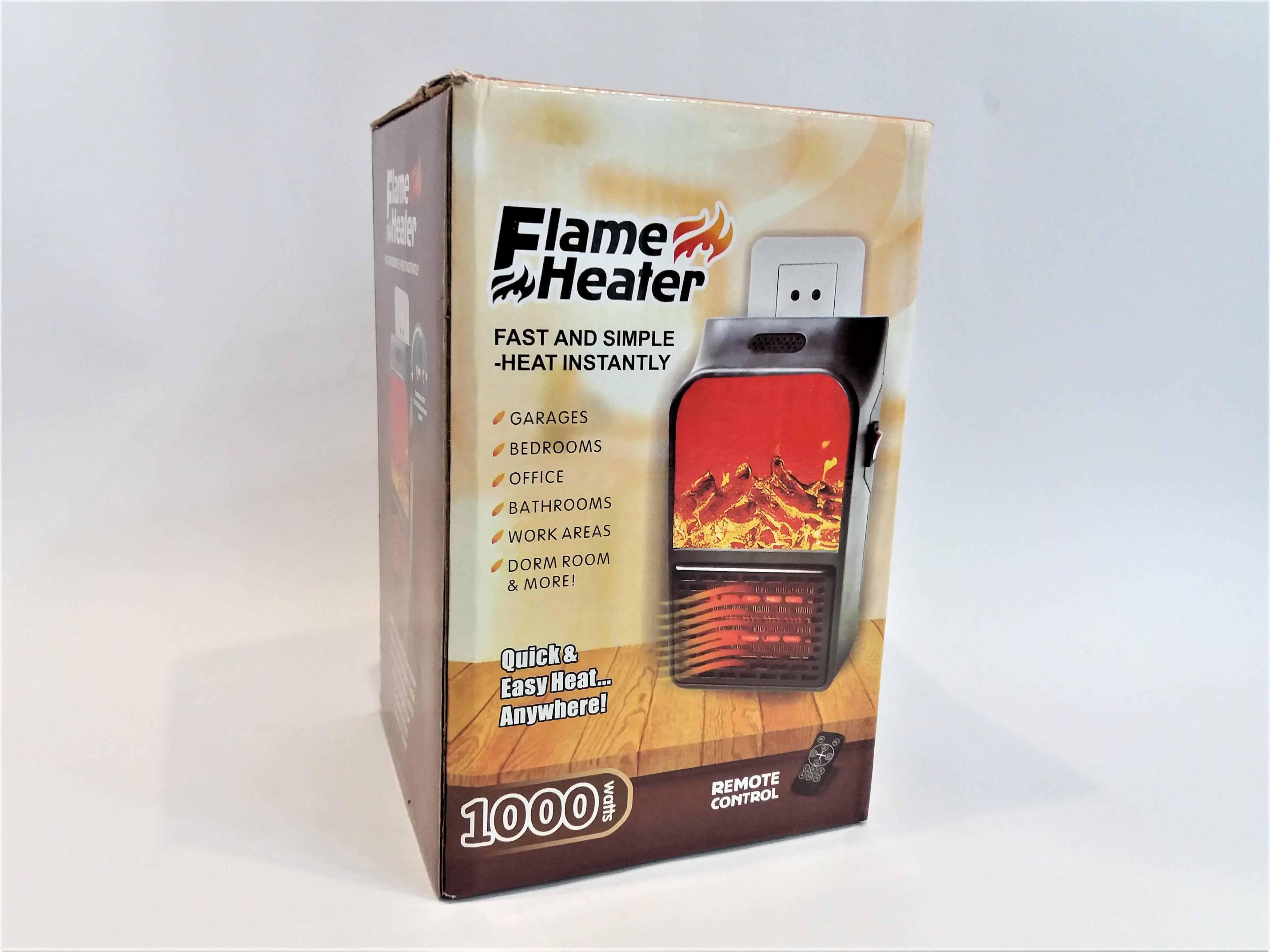 Термовентилятор з імітацією каміна Flame Heater з пультом Black (8071) - фото 9