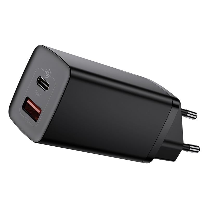 Пристрій мережевий зарядний Baseus GaN Lite 1USB/Type-C CCGAN2L-B01 65W Black