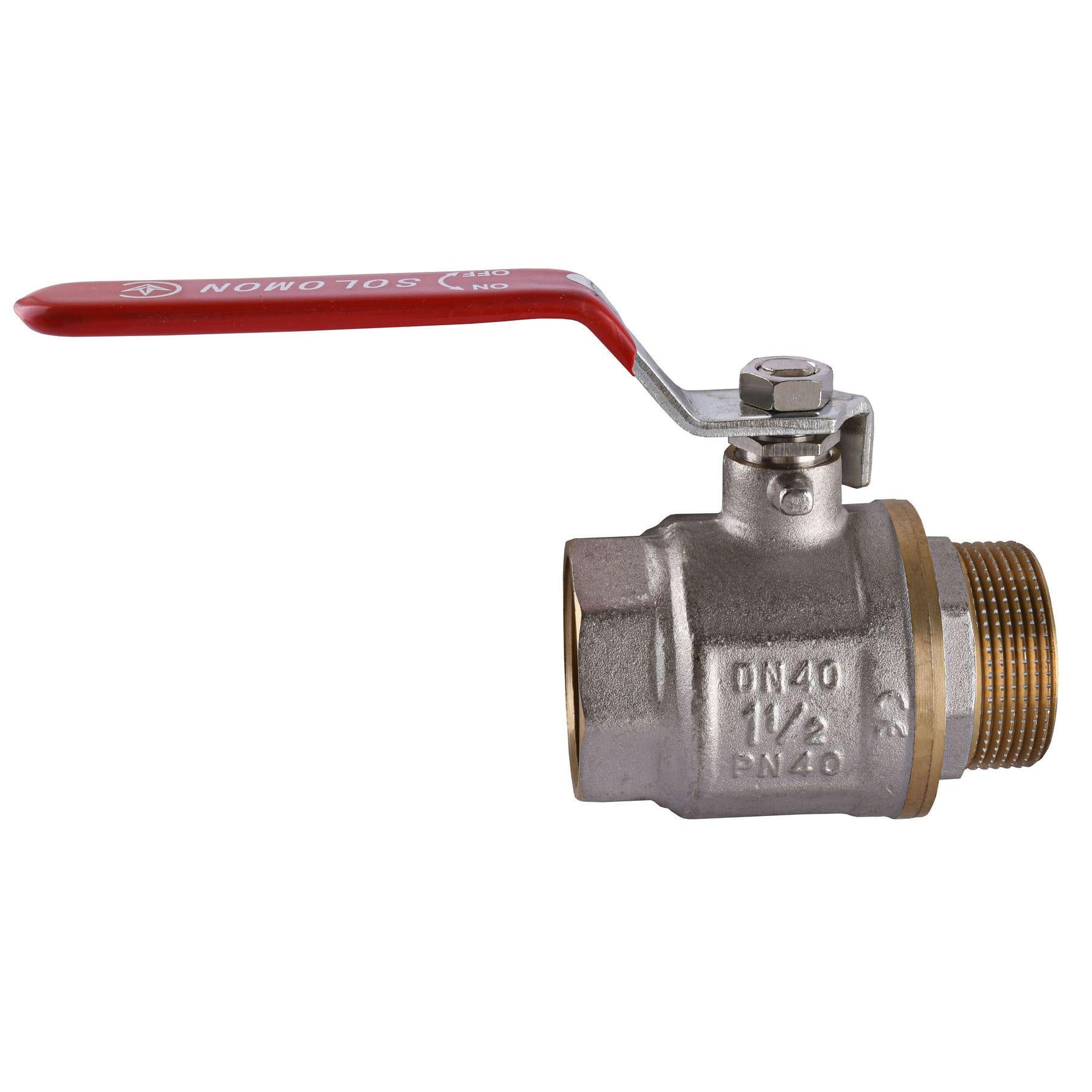 Кран шаровой Solomon 1 1/2" НВ PN40 прямой латунь (В1002FM)