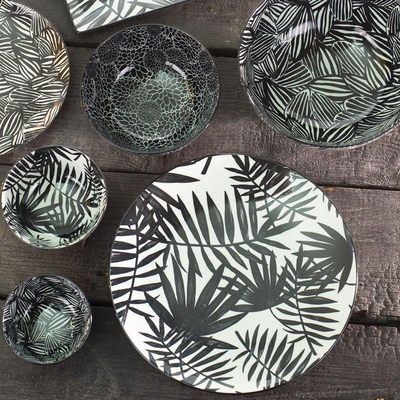 Тарілка обідня Bastide кругла з малюнком Пальмового листя 27 см Сірий (247173-1) - фото 2