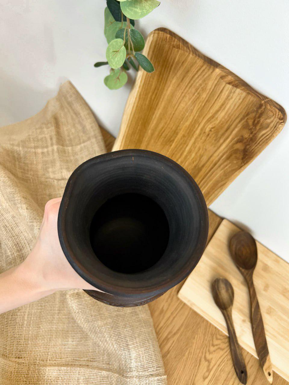 Кувшин керамический глиняный резной без ручки декор 2 л (3000-38) - фото 9