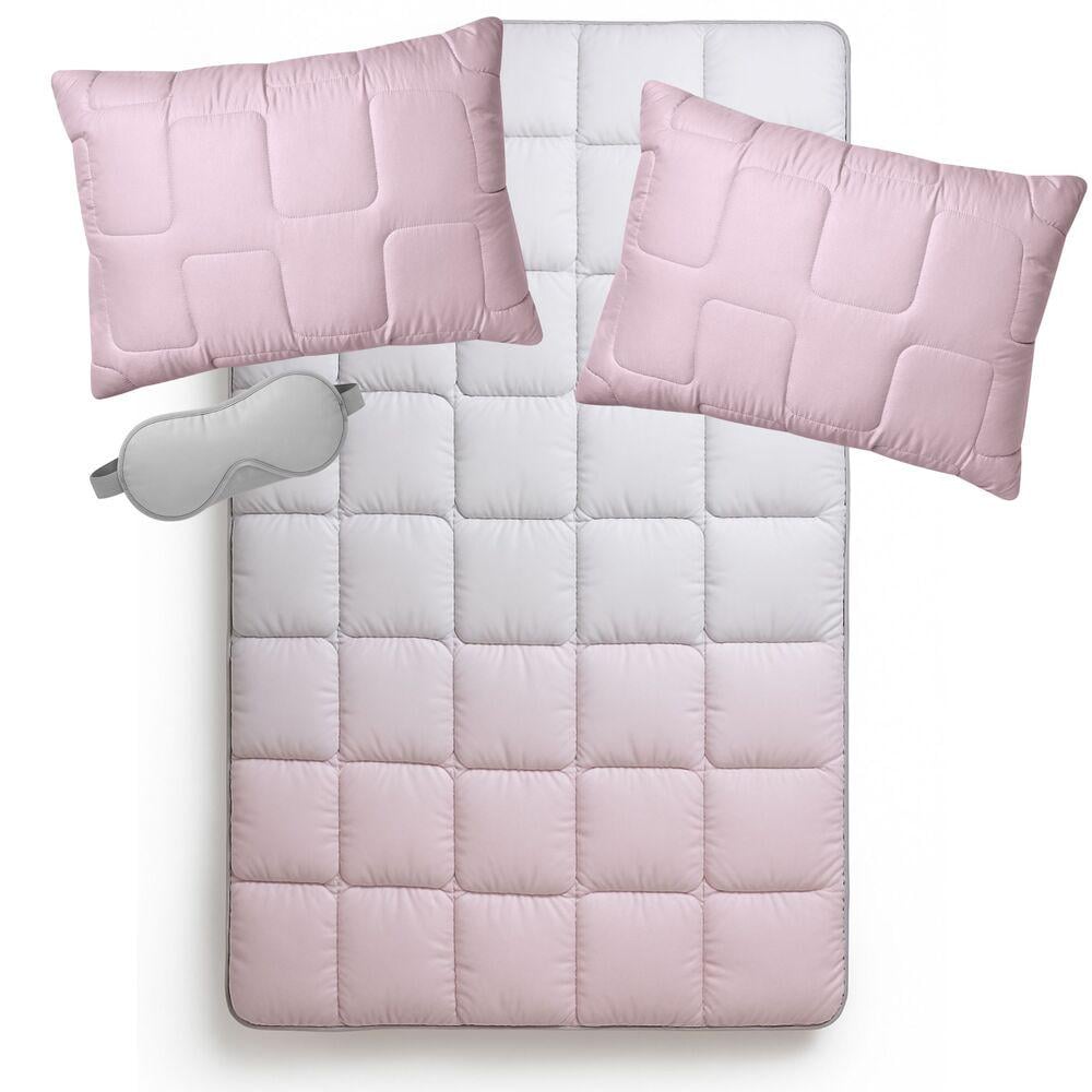 Набір євро IDEIA WomenTime ковдра 200х220 см/2 шт подушка 50х70 см антиалергійний штучний пух з маскою для сну в коробці (26947)