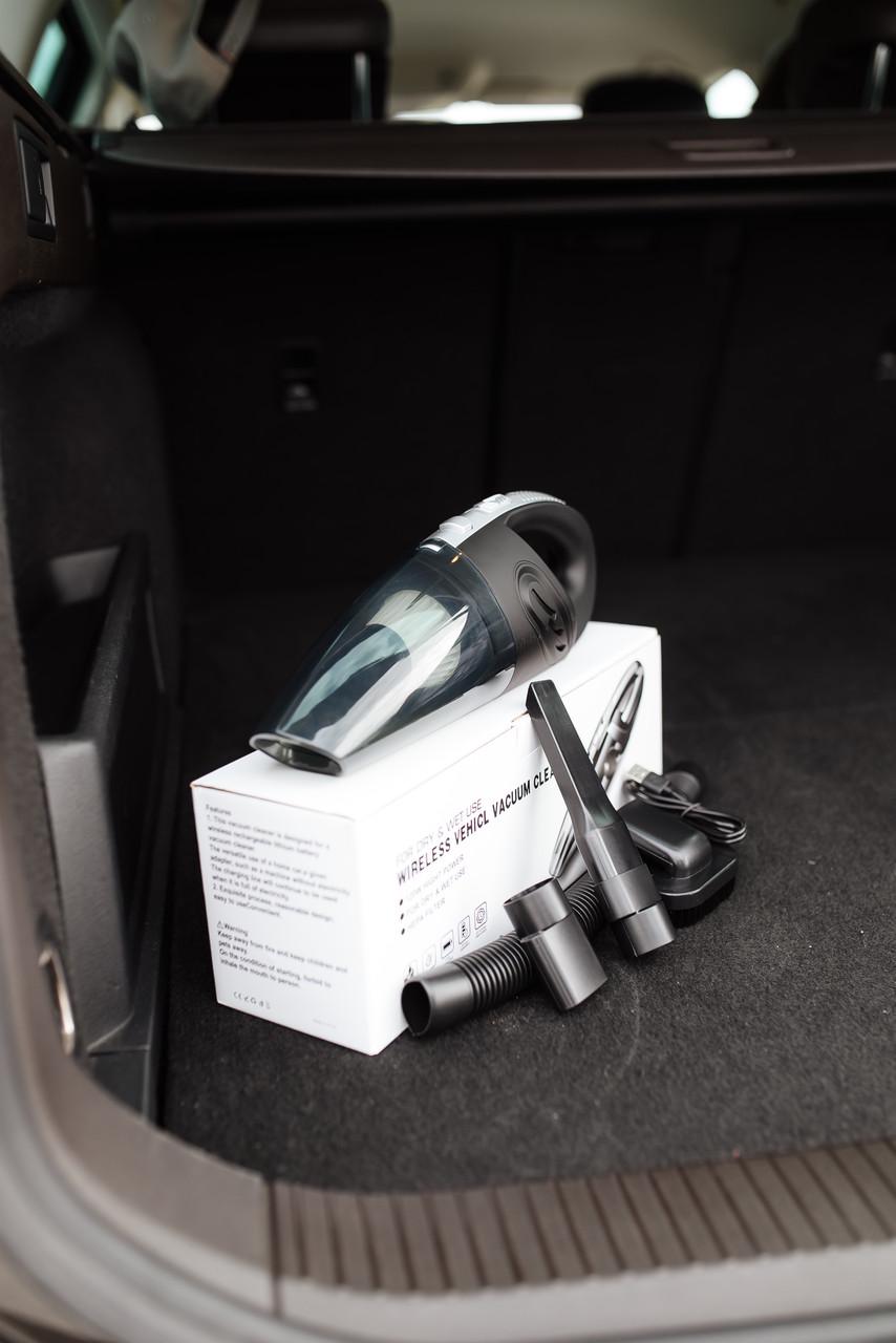 Автомобільний пилосос бездротовий Moltis M2 120W сухе/вологе прибирання USB зарядка Чорний (28112670) - фото 9