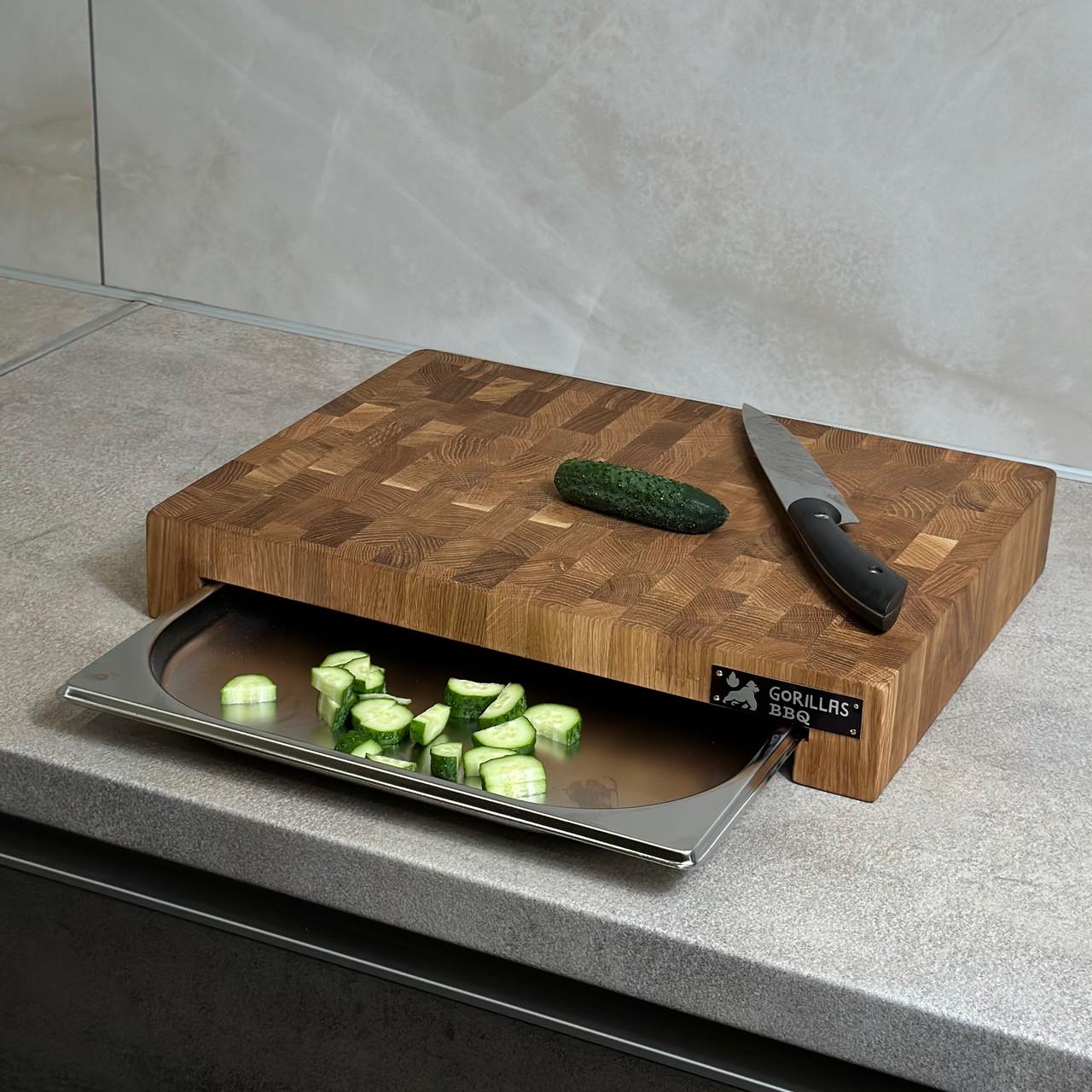 Дошка торцева Gorillas BBQ обробна дуб з піддоном 40х30х6 см (DS7) - фото 4