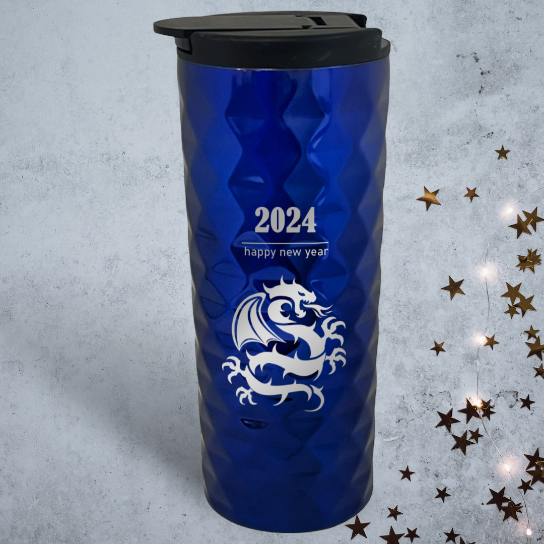 Новогодняя термокружка с гравировкой символа года Дракон 2024 (ТСУ05)