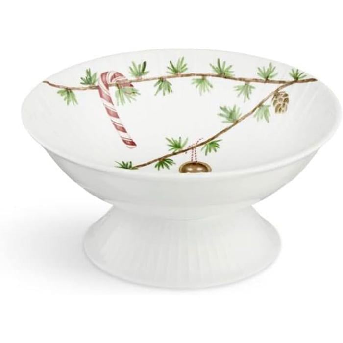 Миска для солодощів Rose&Tulpani Milano з акварельним розписом Christmas Hammershøi Kahler 16 см на ніжці Білий (2645546)