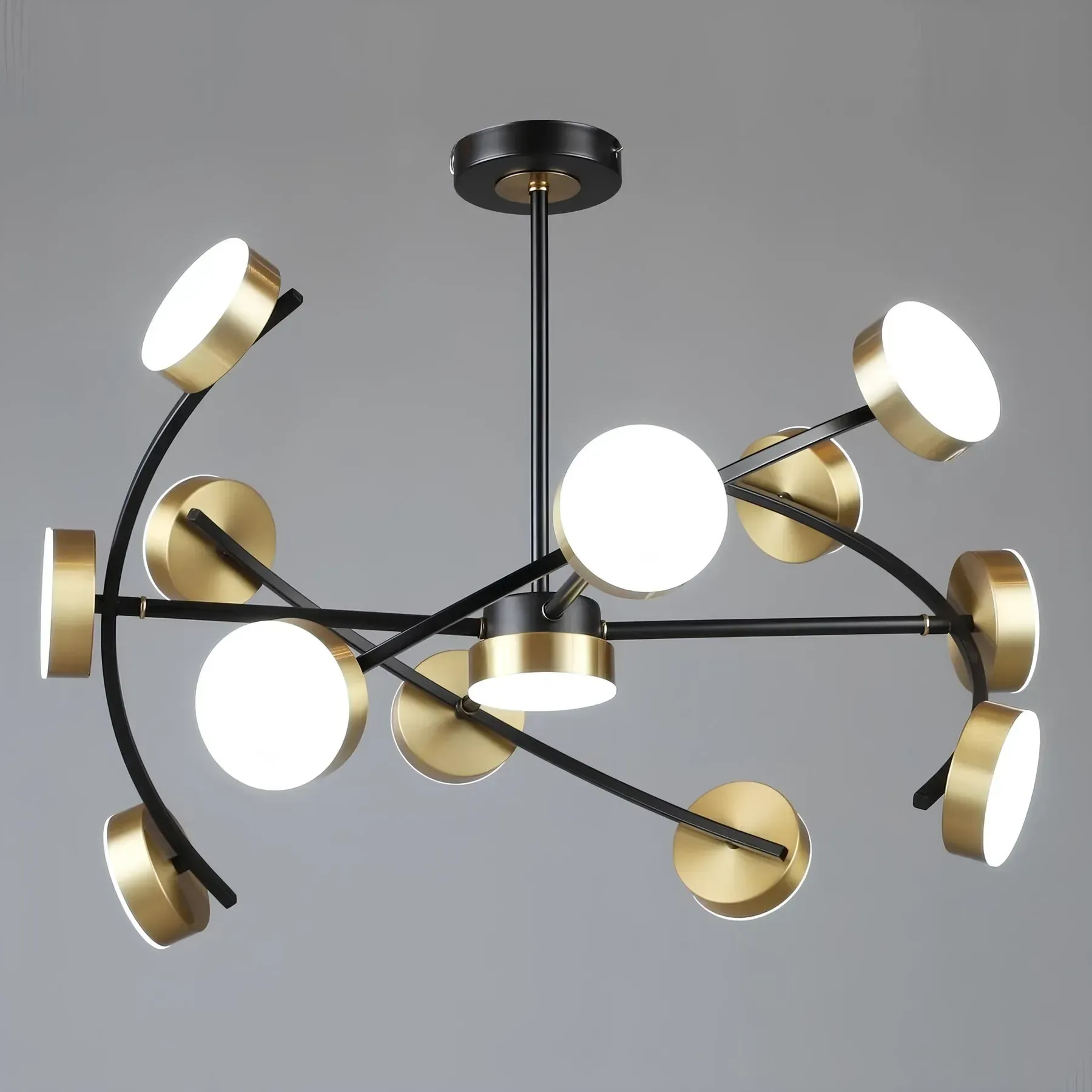 LED-люстра потолочная Sirius 91W с 13 плафонами 3000/6500К IP20 B N6340/13 BK+COP Черный/Медный (28687865)