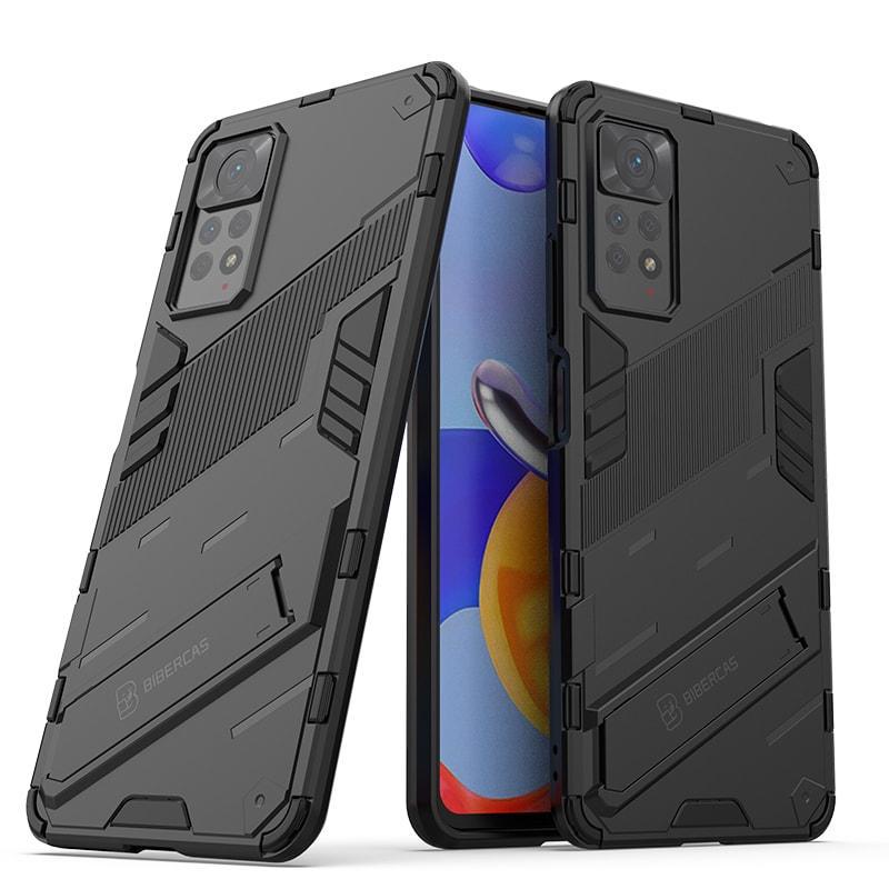 Захисний чохол BIBERCAS для Xiaomi Redmi Note 11 Pro (4G/5G) (з підставкою) Black (31157-2B)