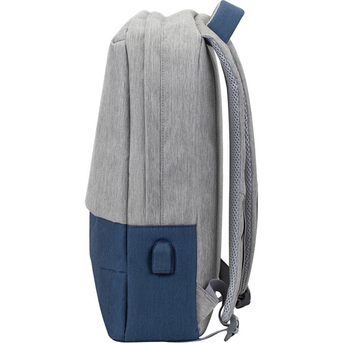 Рюкзак Rivacase Prater 7562 15,6" поліестер блискавка Сірий/Темно-синій (620276) - фото 4