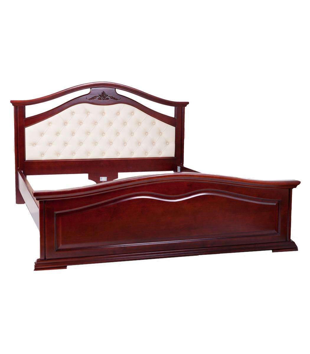 Кровать двуспальная с мягким изголовьем с основанием Мікс Меблі Маргарита 160х200 дерево/кожзам цвет каштан Кровать двуспальная с мягким изголовьем с основанием Мікс Меблі Маргарита 160х200 дерево/кожзам цвет каштан