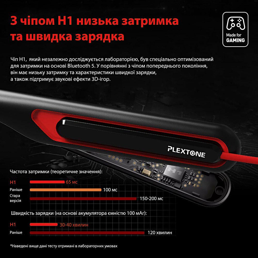 Навушники бездротові ігрові Plextone G2 Bluetooth 5.0 з мікрофоном та LED підсвічуванням Red - фото 5