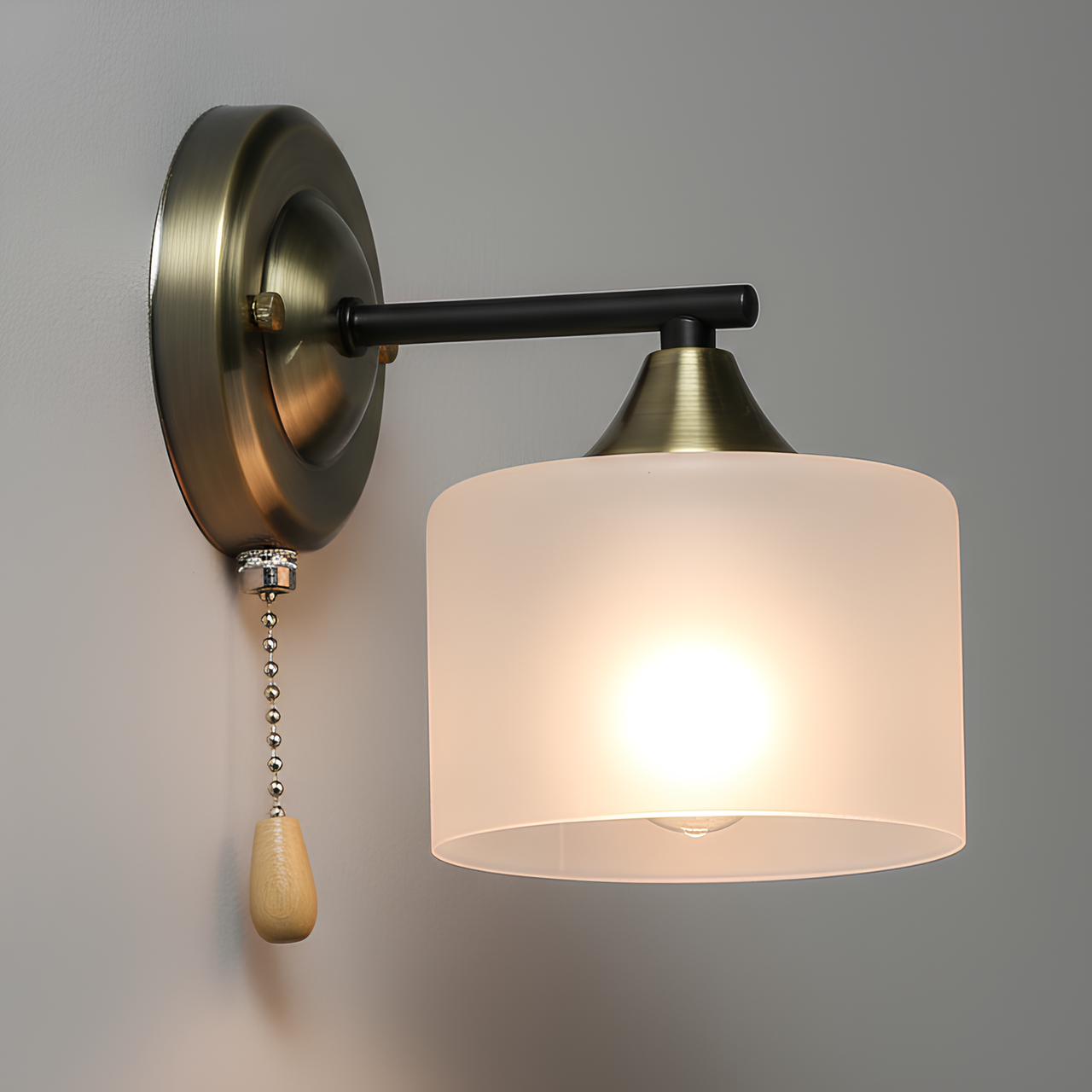 Бра Valeso с матовым плафоном под лампу Е27 Бронзовый/Черный (B A4417/1W)